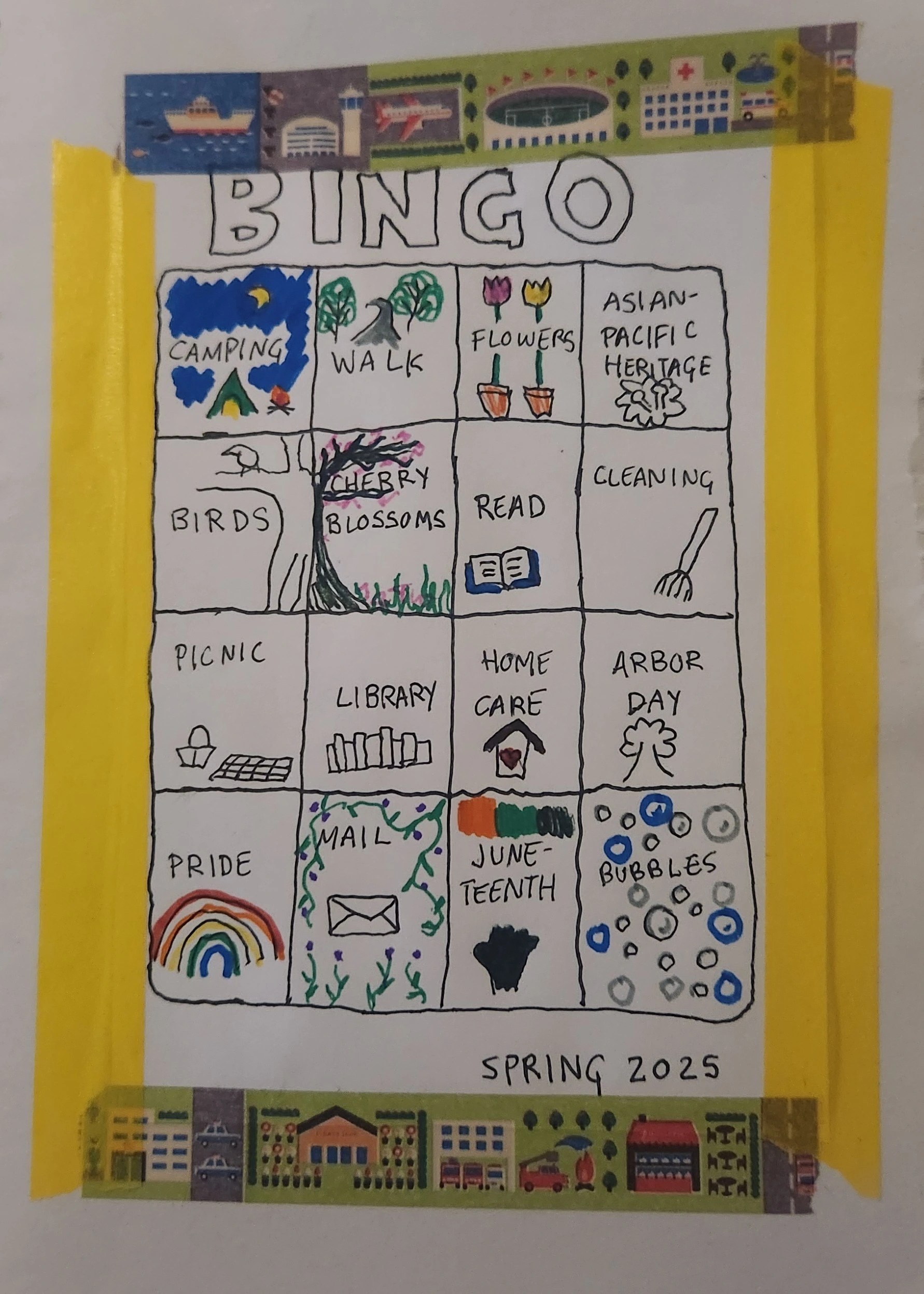 SPRING 2025 BINGO card - 16 squares