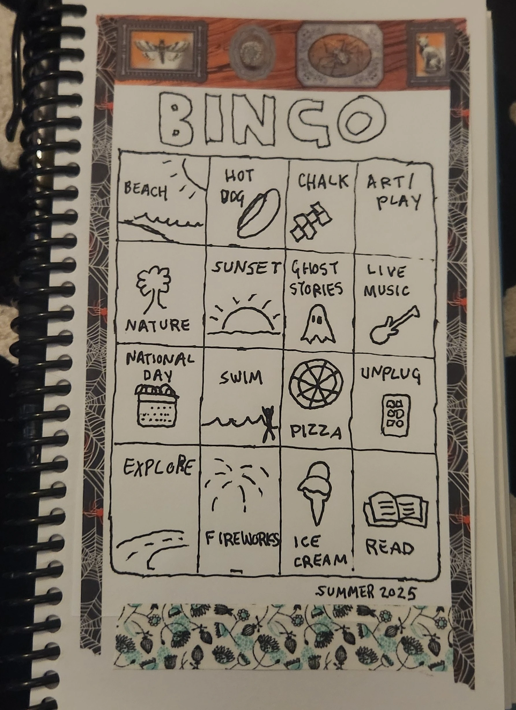 SUMMER 2025 BINGO card - 16 squares