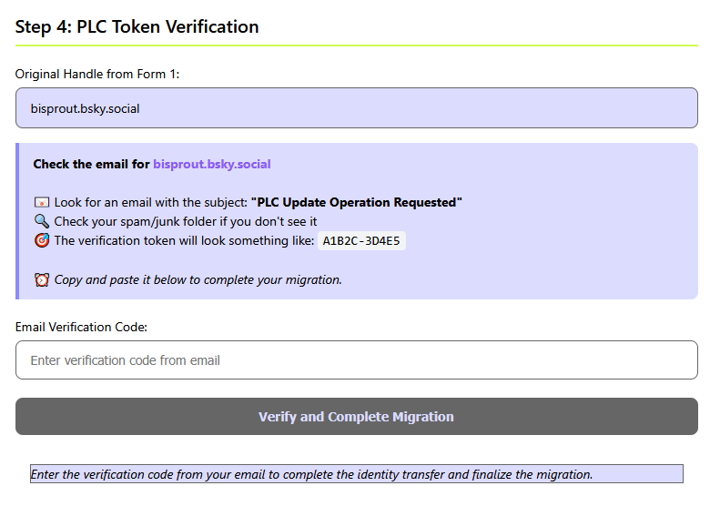 screenshot of verification step