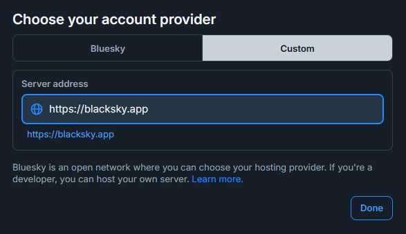 showing how to change the hosting provider